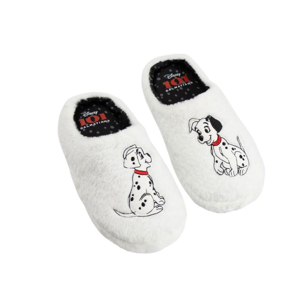 101 Dalmatians Womens/Ladies Mule Slippers / White